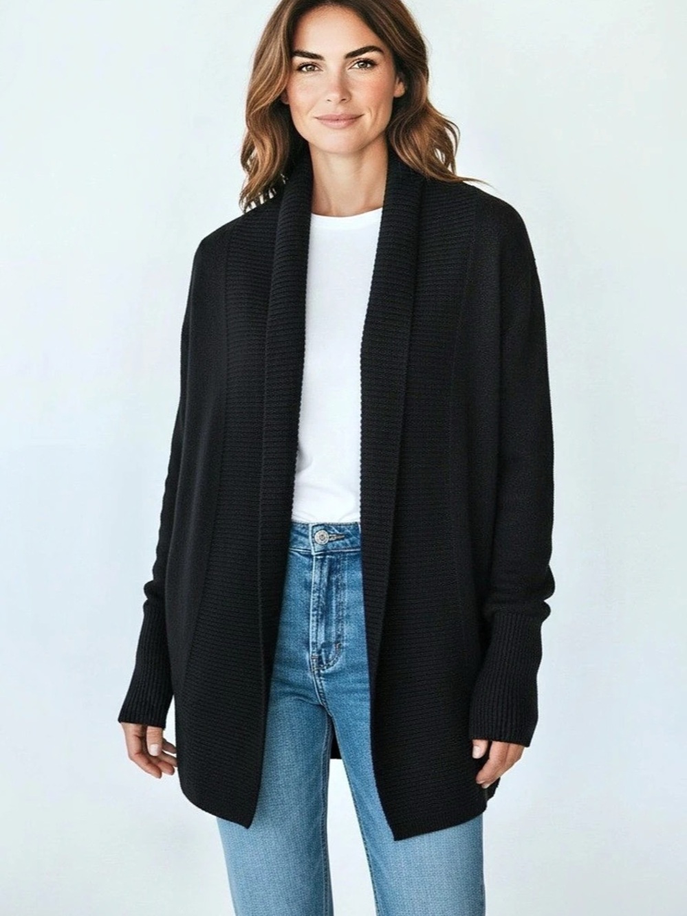 Vince Open Front Cardigan in Black Size Medium